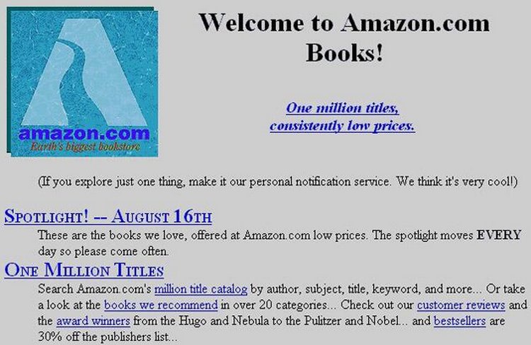Amazon books no ano de 1995.