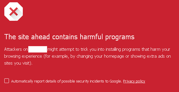 The site ahead contains harmful programs.