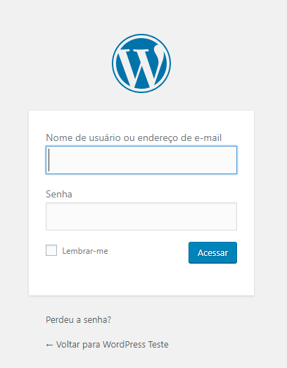 formulário de login do wordpress